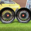 Rim BBS RS Slant Lip Style 18X8.5J 5X112/5X120 ET28 74.1 Black half matt with red rivets (Audi A4/A6, VW Golf/Jetta, Mercedes E/S/SL/CL, BMW 3-5-6-8 E46/E90/E39/E60)