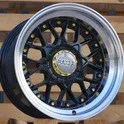 Rim R16x8  8X100/114  ET  15  73.1  A8078  (HX025)  Black+Polished Lip (BLPL)  For HAXER  (K3)  (Rear+Front )